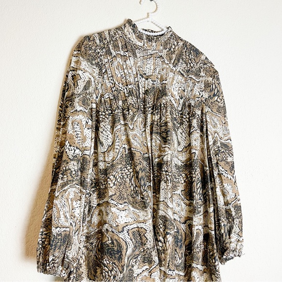 Ganni Tiger’s Eye Poplin Mini Dress Brown Tan Size 40 US 8 - Picture 6 of 12